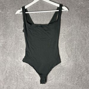 SKIMS Bodysuit Dark Gray Fits Everybody Scoop Neck One Piece Size large